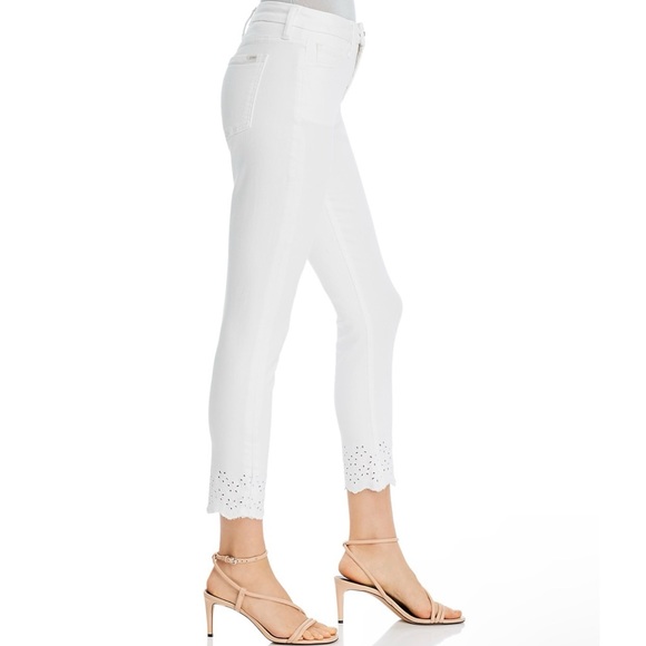 Jen7 by 7 For All Mankind NWT Eyelet-Hem Skinny Ankle Jeans in White - Picture 3 of 9